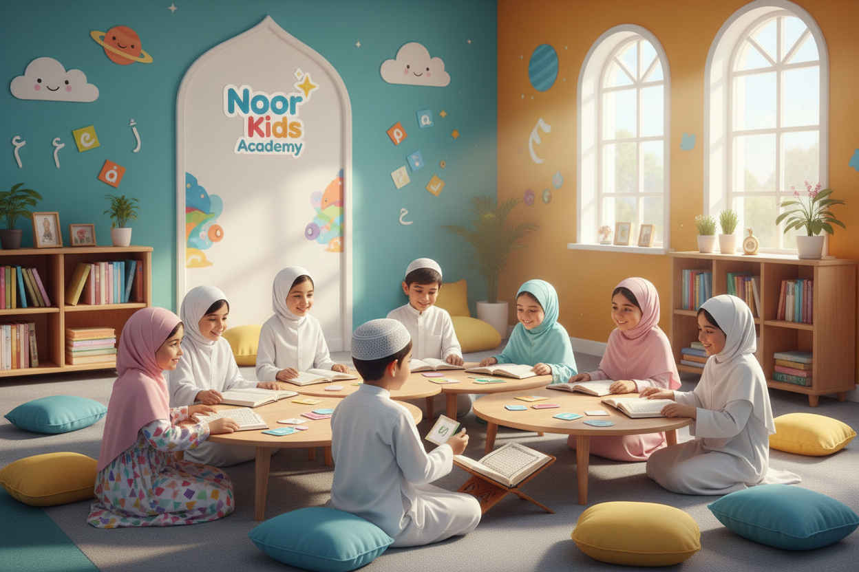 Muslim children learning Quran